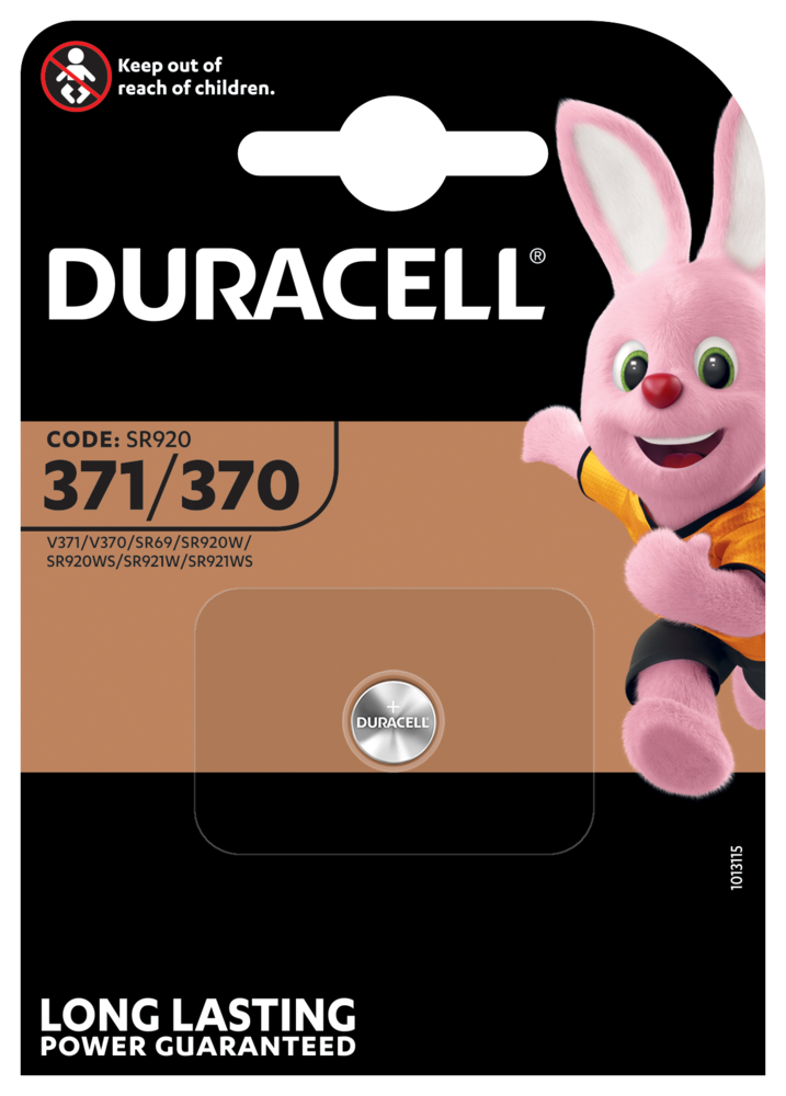 Duracell D 371/370 SR69 Uhrenknopfzelle Silberoxid 40mAh 1,55V (1er Blister)