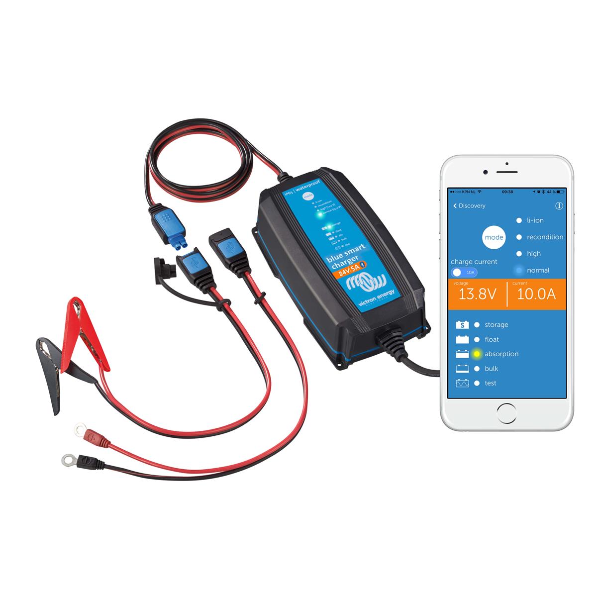 Victron Blue Smart IP65 24/5 Bluetooth Ladegerät 24V 5A für Blei und Lithium Akkus