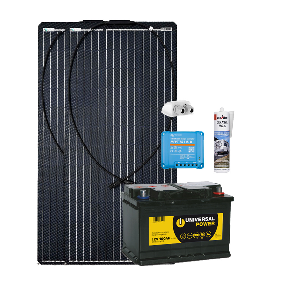 a-TroniX Solaranlage Wohnmobil 200W mit 100 Ah Batterie und MPPT
