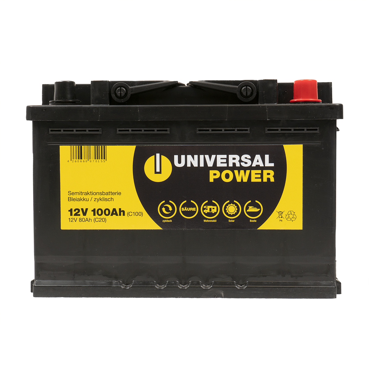 Universal Power UPA12-100 Solar Batterie Wohnmobilbatterie 12V