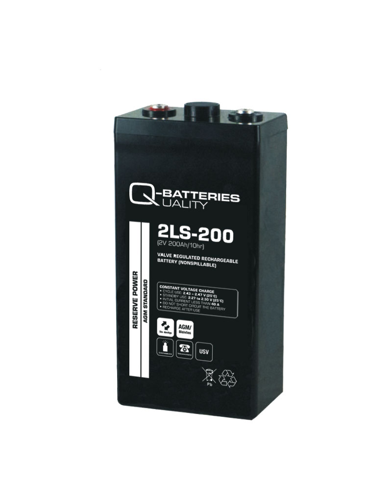 Q-Batteries 2LS-200 2V 200Ah (C10) AGM Batterie für stationäre Anwendung