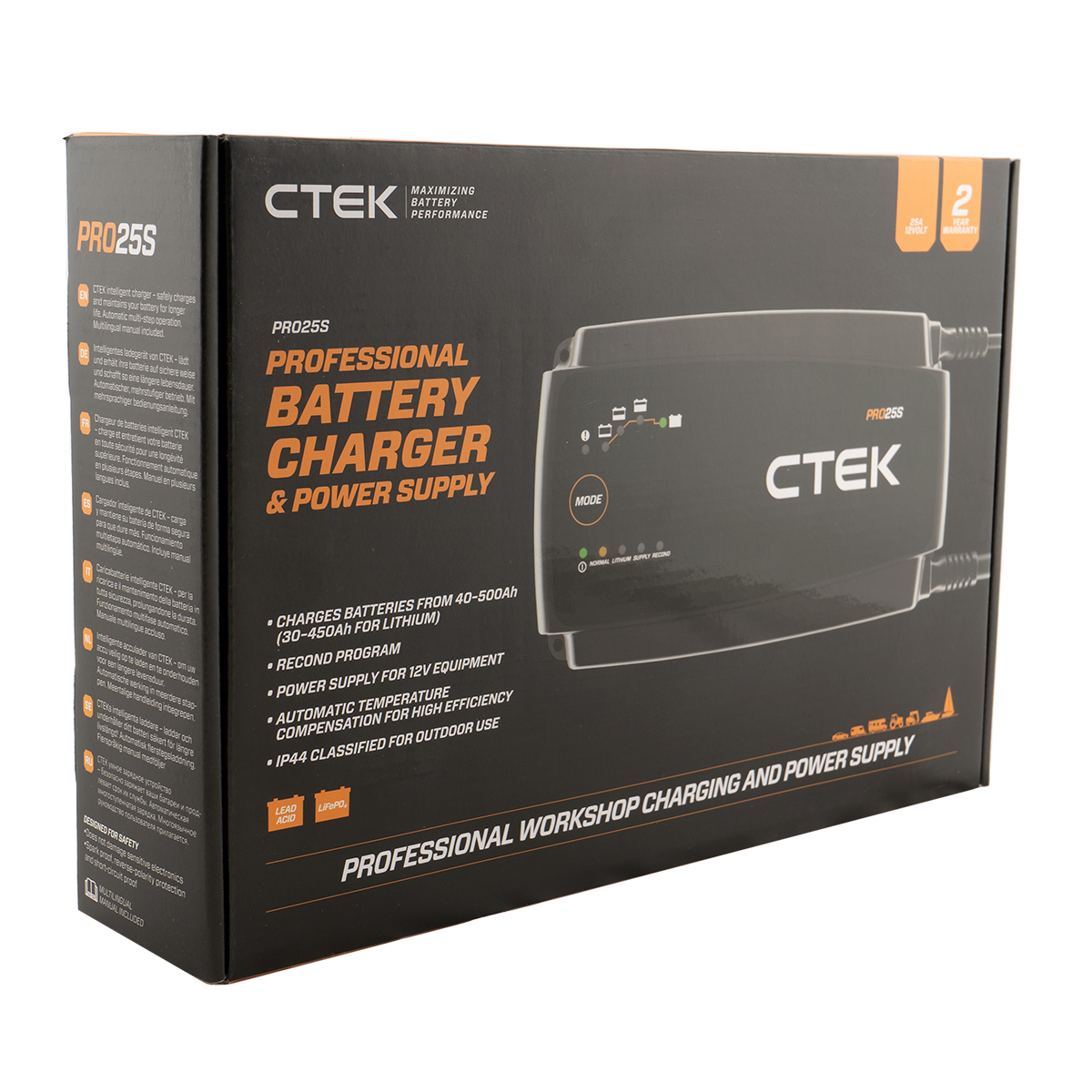 Ctek Pro 25 CIC: Kompaktes Ladegerät für verschiedene 12-Volt-Batterien