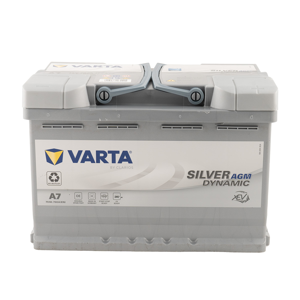VARTA A7 Silver Dynamic AGM 12V 70Ah 760A Autobatterie Start-Stop