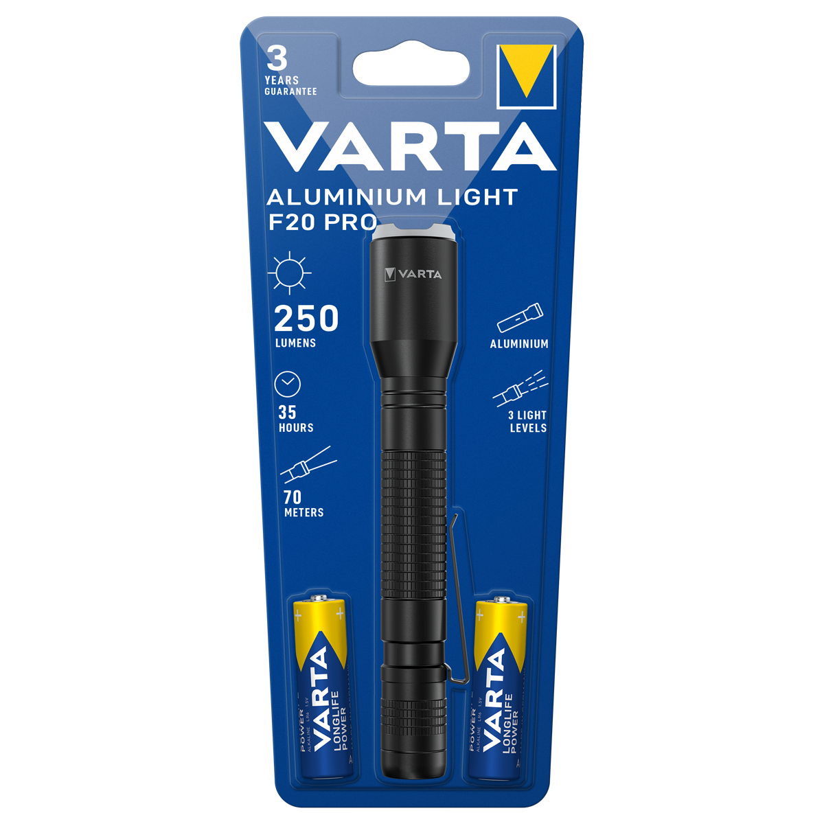 VARTA Aluminium Light F20 Pro 2AA mit Batt.