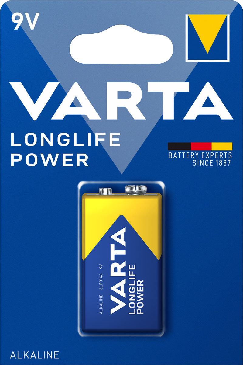 Varta Longlife Power 9V Block Batterie 4922 6LR61 (1er Blister)