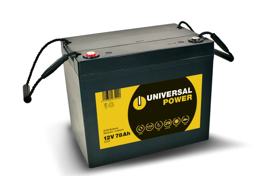Universal Power 12V 78Ah (C20) AGM Rollstuhl Akku für E-Mobile, zyklenfest