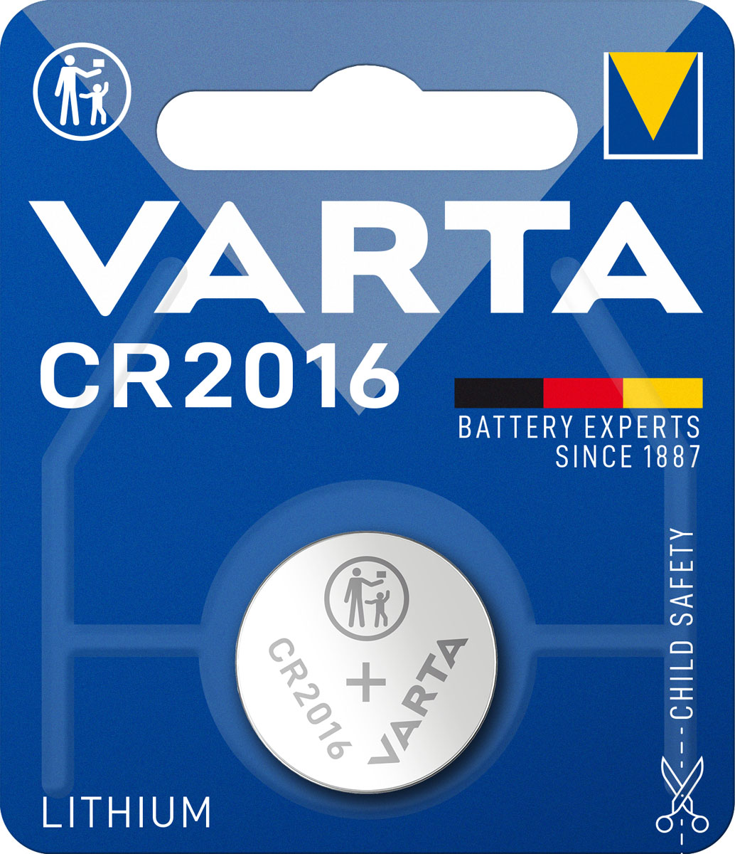 Varta Knopfzelle CR2016 Lithium 3V (1er Blister)  
