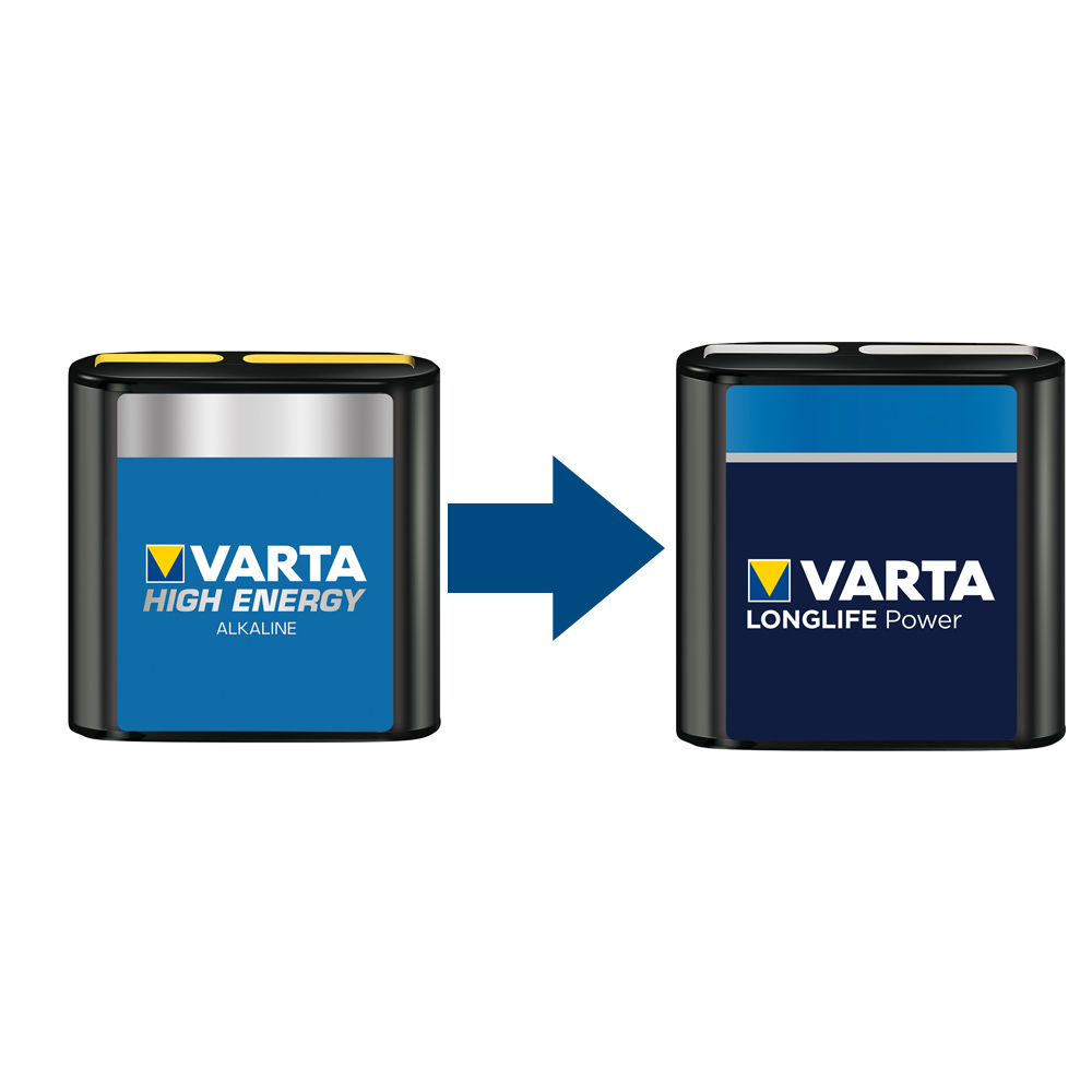 Varta Flachbatterie 4912 HighEnergy 4,5V in 1er Blister (Strom & Licht) 